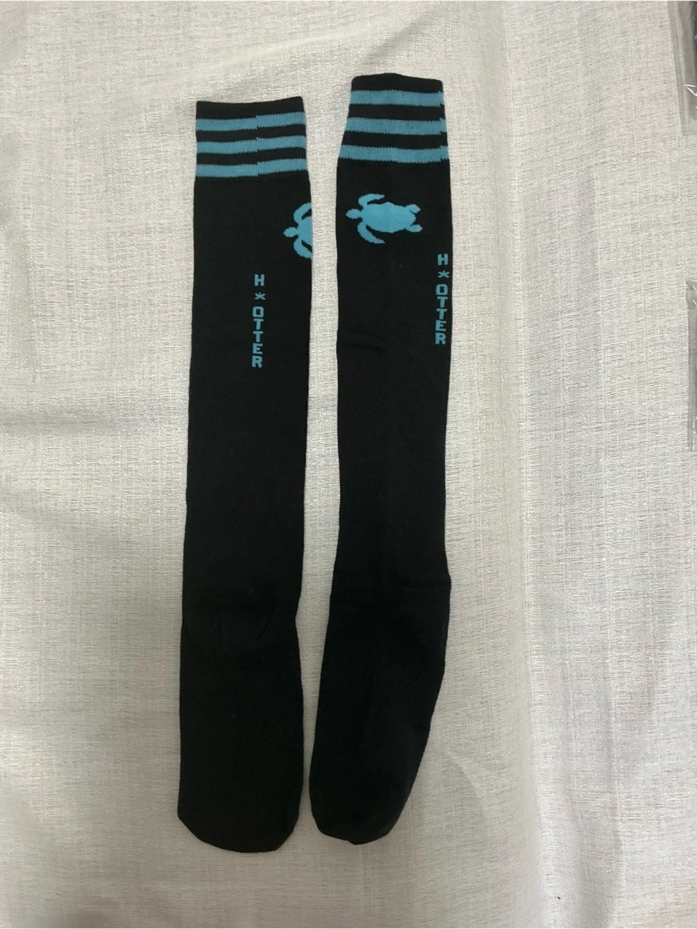 Harvey Otter unisex/Women’s Novelty Crew Socks with Teal Stripes size 6-11 NWT